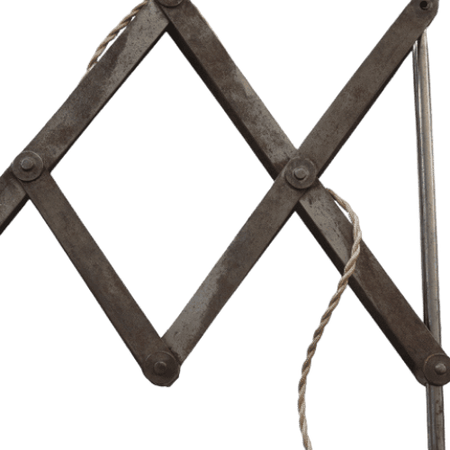 Midgard scissor upcycled wall lamp vintage accordion detail 1